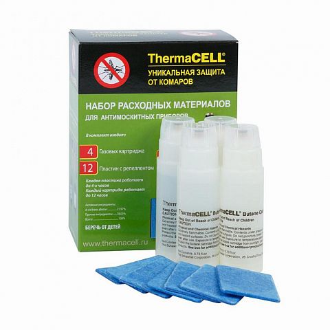 Набор антимоскитный THERMACELL (4 газ.картридж + 12 пластин)
