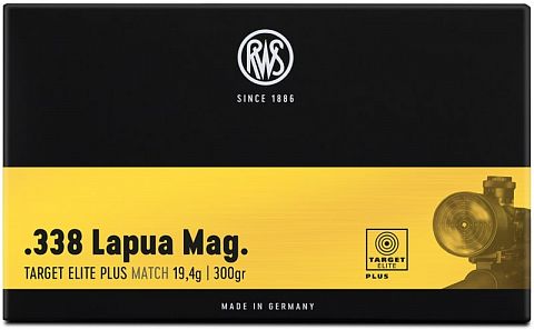 Патрон RWS .338 Lapau Mag Target Elit Plus 19,4г. (20 шт.)