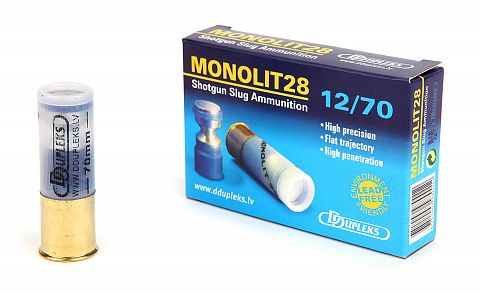 Патрон DDUPLEKS 12/76 пуля MONOLIT 28г. (5 шт.)