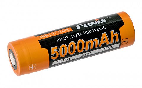 Аккумулятор 21700 FENIX ARB-L21-5000U с разьемом USB  (5000 mAh)