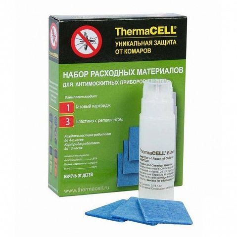 Набор антимоскитный THERMACELL (1 газ.картридж + 3 пластины)