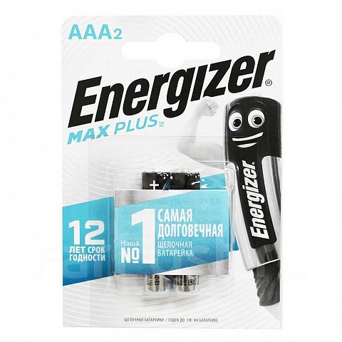 Батарейка ENERGIZER MAX PLUS AAA  BP2 (уп. 2 шт.)