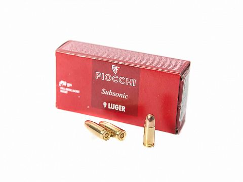 Патроны охотничьи FIOCCHI Subsonic с пулей FMJ кал. 9 mm Luger 158g (50 шт.)