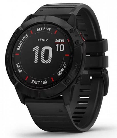 Часы GARMIN FENIX 6X Pro черный с черным ремешком