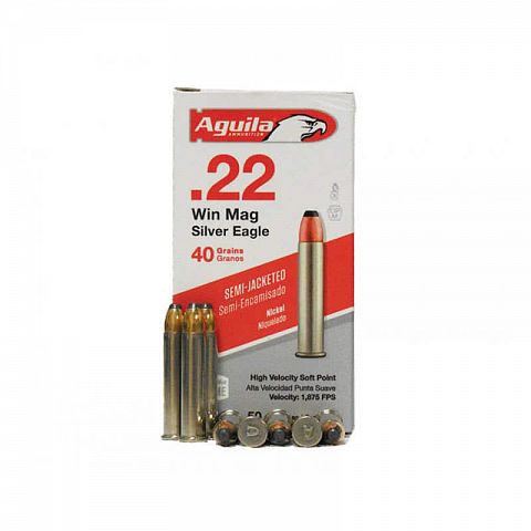 Патрон Aguila Ammunition .22 WMR HV SP 2,59 гр. (50 шт.)