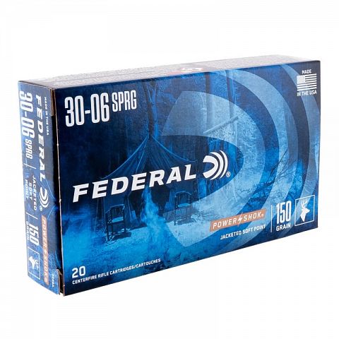 Патрон FEDERAL .30-06 Sprg Power Shok SP, 9.7г. (20 шт.)