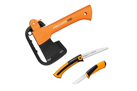 Комплект FISKARS топор Х5 + пила + нож